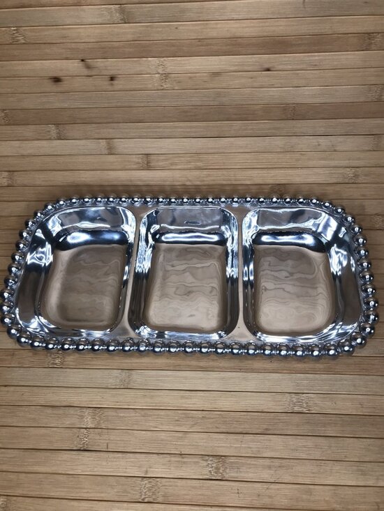 Mariposa Other - Mariposa “String Of Pearls” 3 Section Server tray platter 12 x 6 over 2 lbs